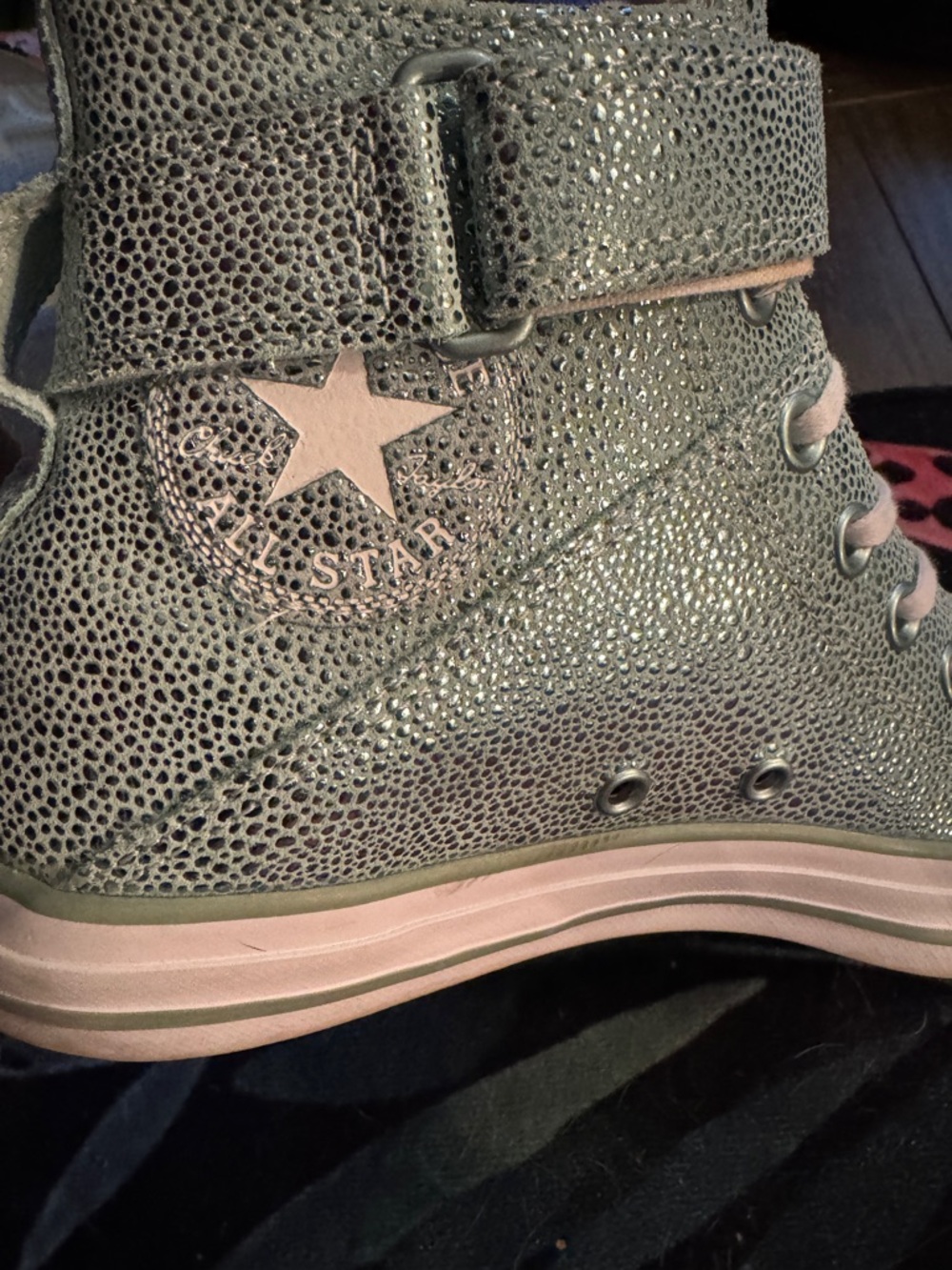 Converse Sparkly High Top Sneakers - Light Aqua Glitter Size 8.5 women’s NWOT